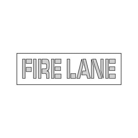 National Marker Co Parking Lot Stencil 61x8 - Fire Lane PMS45